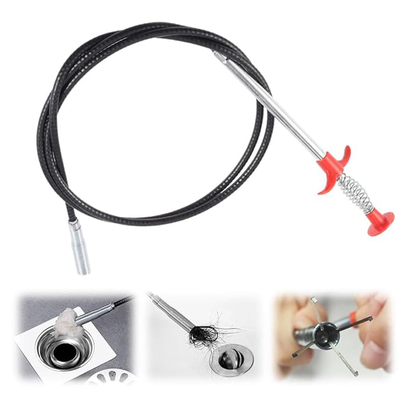 60cm Pipe Grabber, New Flexible Grabber Claw Pick Up Reacher Tool With 4 Claws Bendable Hose Pickup Reaching Assist Tool For Litter Pick, Sink, Drains, Toilet