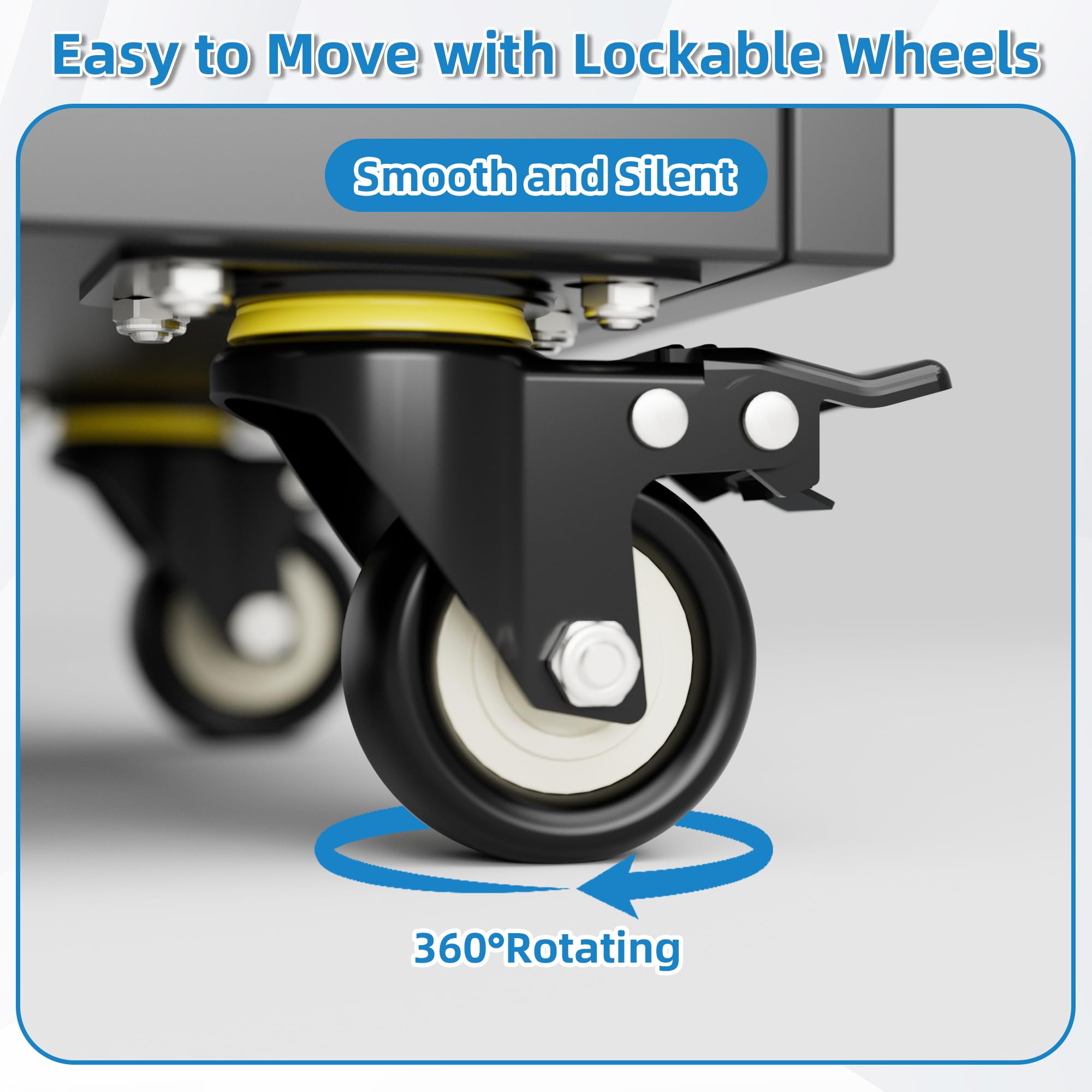 71 Inch High Metal Storage Cabinet On Wheels With 5 Pegboards And 1 Drawer, Lockable Steel Tool Cabinet For Garage, Warehouse, Assembly Required, Black Gray