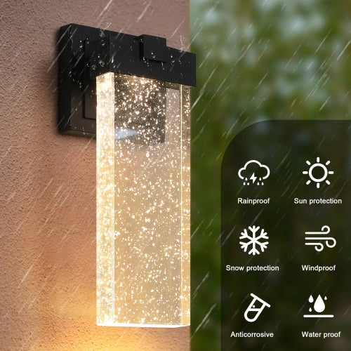 Outdoor Waterproof Transparent LED Crystal Wall Light Supports Many Types Of Bulb-2 Packs With Light Sensitivity