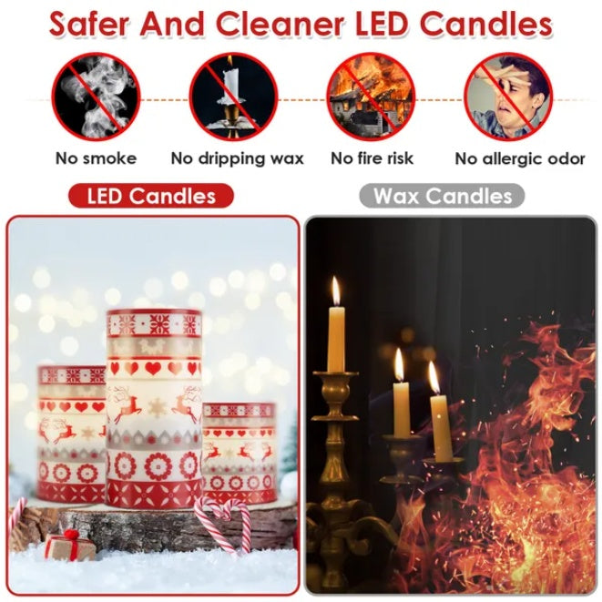 3PC Christmas Flameless LED Candles